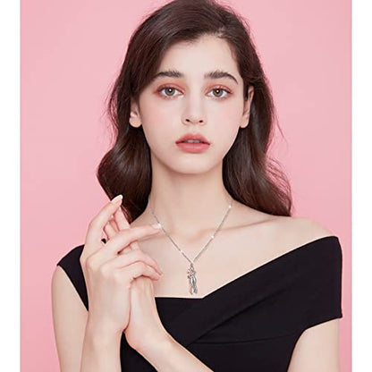 FLYOW S925 Sterling Silver Best Friend Couple Pendant Friendship Sun Moon Lotus Yin Yang Matching Bff Necklace for Women Jewelry - style: Hug-rose gold