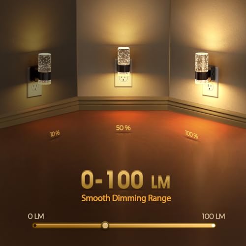 Night Light, Dimmable Night Lights Plug into Wall | LED Night Light, 0-100 LM Adjustable Brightness, 3000K Automatic Plug in Night Lights, Dusk to Dawn Sensor, Hallway Bathroom - color: White, size: 2 Pack