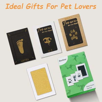 DeerZone Inkless Paw Print Kit,Dog Paw Print Kit,Dog Nose Print Kit - color: Golden, size: Small-Medium 4 Pack