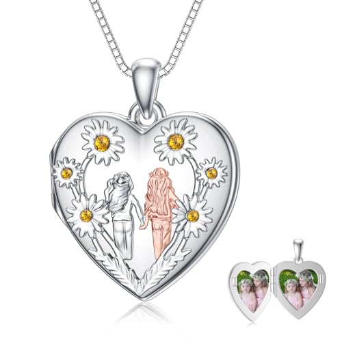 Urn Necklaces for Ashes 925 Sterling Silver Cremation Necklace Ash Pendant Memorial Jewelry Keepsake Gifts for Women - style: 3-Sister and Sister
