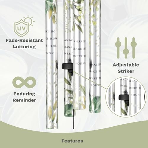Carson 21" Memorial Windchime 'Amazing Grace How Sweet The Sound' Hymn'