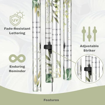 Carson 21" Memorial Windchime 'Amazing Grace How Sweet The Sound' Hymn'