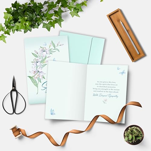 Sympathy Card Gifts for Loss of Loved One, Sympathy Cards with Premium Envelope, Elegant Condolence Card Gift for Family or Friends - color: Sympathy Condolence