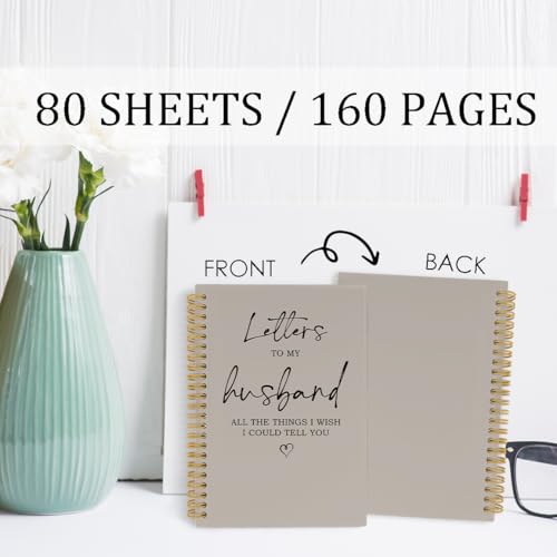 Letters to My Husband Spiral Notebook, Memorial Gifts for Loss of Husband Journal, Sympathy Bereavement Grieving 5.5"x8.3" 164Pages Lined Notebooks College Ruled Gifts for Loss of Husband - color: letters husband