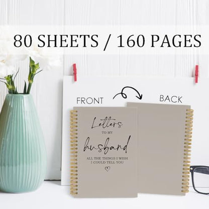 Letters to My Husband Spiral Notebook, Memorial Gifts for Loss of Husband Journal, Sympathy Bereavement Grieving 5.5"x8.3" 164Pages Lined Notebooks College Ruled Gifts for Loss of Husband - color: letters husband