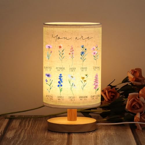 WSYEAR Christian Gifts for Women, Christian Table Lamp with Flowers, Birthday Gifts for Women, Inspirational, Religious Gifts for Sister, Friend, Daughter, Mom - color: Flower