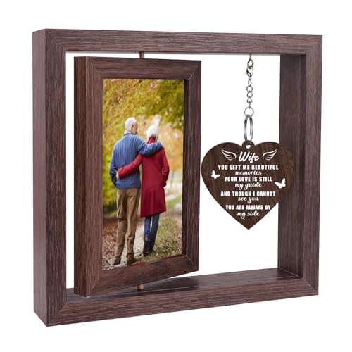 Memorial Gifts for Loss of Wife, Sympathy Gift for Loss of Wife Memorial Picture Frame, In Memory of Wife Grief Remembrance Bereavement Gifts for Loss of Wife, Display Two 4x6 Photos - color: Memorial Wife