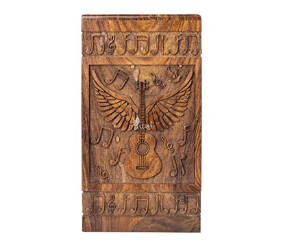Guitar Wings Keepsake Urns for Human Ashes, Set of 4, Rosewood - color: Rosewood, size: Keepsake Set of 4 (20 lbs each)