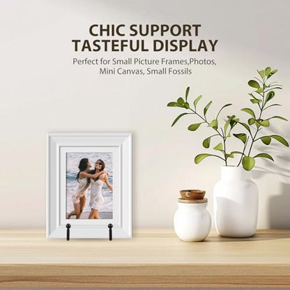 LIONWEI LIONWELI Plate Display Stand Easel Holders - 3" Tabletop Metal Stands for Small Decorative Plates, Photos & Picture Frames - Black, 4-Pack - size: 3 inch (4 pieces)