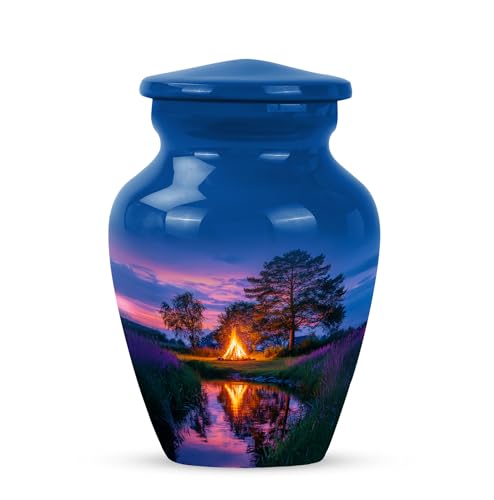Keepsake Urns for Ashes, Urn for Human Ash, Campfire Funeral Cremation Urns for Human Ashes, Memorial Gift, 3 Inch - color: Campfire 3, size: 3"Keepsake-1