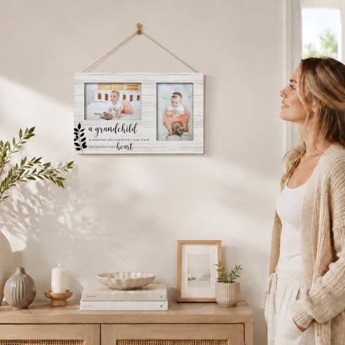 Grandchild Double Picture Frame 4x6, Grandparents Two Photo Frame - color: color-10