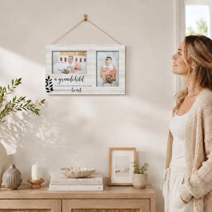 Grandchild Double Picture Frame 4x6, Grandparents Two Photo Frame - color: color-10