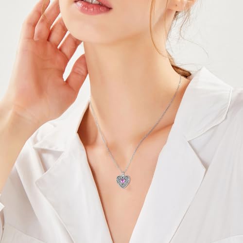 PELOVNY Urn Necklaces for Ashes of Loved Ones 925 Sterling Silver Personalized Heart Locket Urn Necklace Cremation Keepsake Memorial Jewelry Gifts for Women Men - color: Flower Locket Urn-1