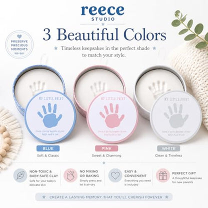 Reece Studio My Little Print Baby Handprint or Footprint Clay Keepsake Tin - color: Baby's Print Clay Tin, size: One Size
