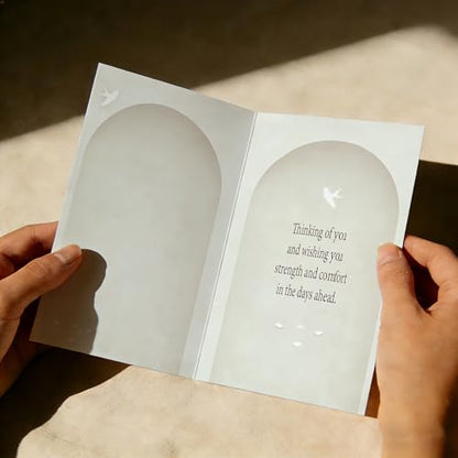 Heartfelt Sympathy Card for Friends, Family, or Colleagues - Sent by Daughter, Son, Friend, or Boss, Includes Elegant Envelope and Rose Pattern Gold Sticker - color: QY-42