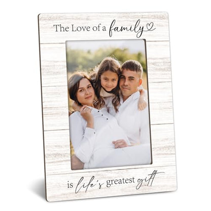 Family Picture Frame, Wooden Picture Frame Birthday Gifts for Families Mom Dad Grandparents, 4x6 Photo Frame for Tabletop Display, Home Office Desk Decor Shelf Display -02 - style: Family
