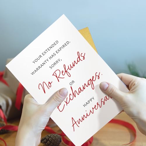 Qiliji Funny Anniversary Card for Boyfriend Girlfriend, Hilarious Anniversary Card for Husband Wife, Marriage Milestone Cards for Him Her, Your Extended Warranty Has Expired - color: Anniversary