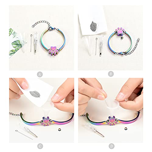Stainless Steel Paw Print Urn Bracelet Memorial Ash Keepsake Cremation Jewelry Dog Ashes Bracelet - color: Style 2