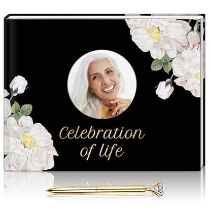 Funeral Guest Book for Memorial Service, Guest Book for Funeral with 1 Signature Pen, Black Furnal Book, Guest Book Funeral, Memorial Book for Funeral, in Loving Memory Guest Book