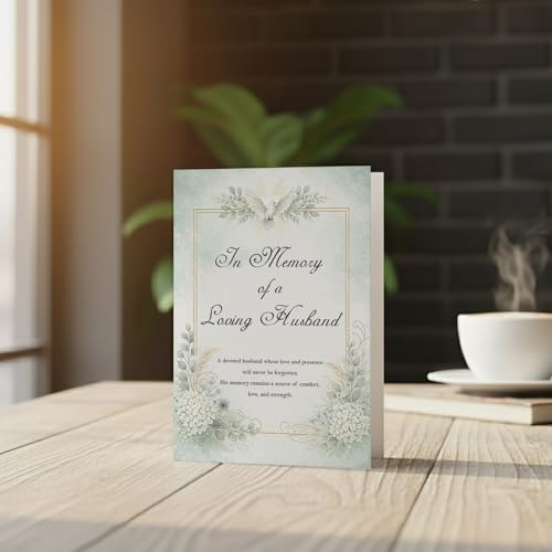Loss of Husband Sympathy Card with Printed Verse Bereavement Wishes