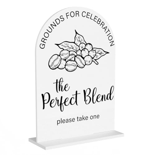 Perfect Blend Sign Wedding Coffee Sign for Wedding Engagement Bridal Shower Party Coffee Bar Acrylic sign for Table Desk - color: the perfect blend