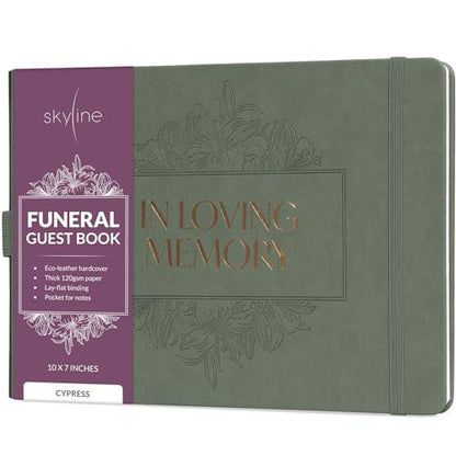 Skyline Funeral Guest Book, Memorial Service Sign-In, Cypress - color: Cypress