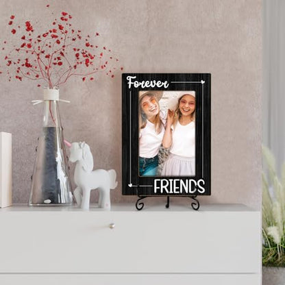 Utaqer Friendship Picture Frame, Friend Forever, Picture Gifts For Women Bestie Friend, Wooden Picture Frame For Birthday Thanksgiving Keepsake Holiday, 4X6 Photo Frame With Stand -22 - color: Friendship-2