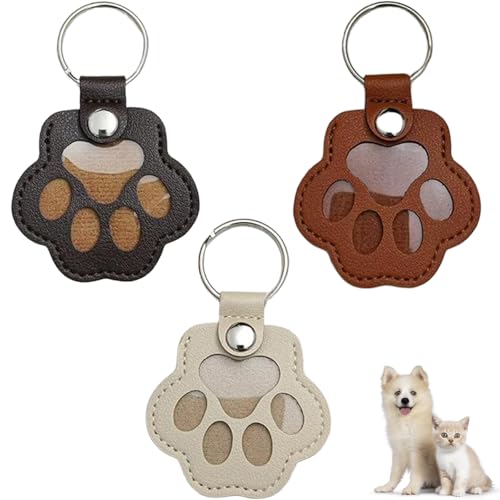 Cat Dog Hair Storage Keychain, Pet Hair Keychain, Fur Keepsake Keyring | Pet Memorial Gifts, Cat & Dog Lovers Gifts - color: Black+white+brown