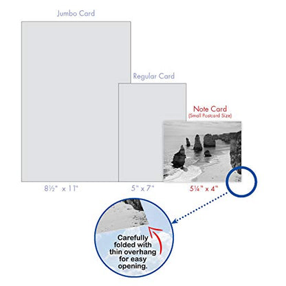 The Best Card Company - 10 Blank Note Cards with Envelopes (4 x 5.12 Inch) - Black & White Photos, Bulk Boxed Set - On the Rocks M3309-NB - style: On the Rocks