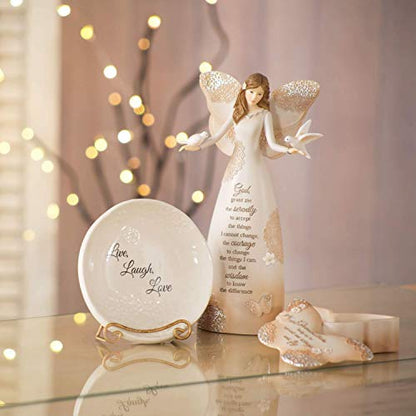 Pavilion Gift Company 19105 Serenity Angel Figurine, 9", Silver,white