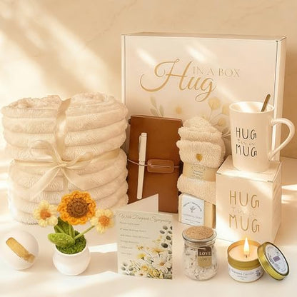 11PCS Sympathy Gift Baskets, Sympathy Gifts for Loss of Loved One, Bereavement Grief Memorial Condolence Gift Basket for Loss,Miscarriage Care Package for Women Hug in a Box Gifts for Loss of Mom Dad