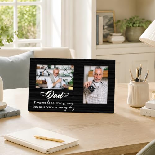 Dad Memorial Double Picture Frame 4x6, Memorial Two Photo Frame - color: color-7