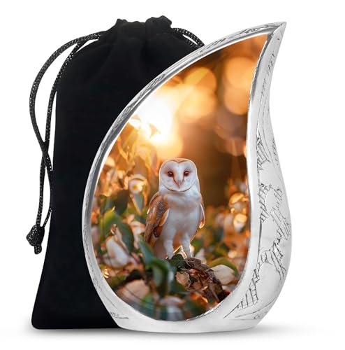Owl Urn - Tear Drop Urns - Cremation Urns for Human Ashes Adult Male - Decorative Urns - Adult Urns for Human Ashes Women (10 inch Pack of 1) - size: Large
