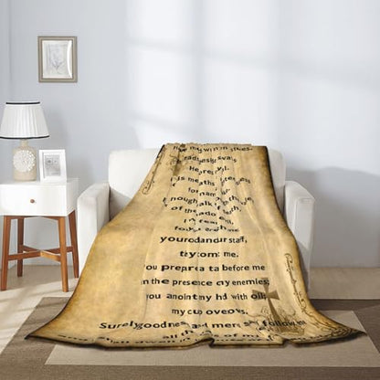 Psalm 23 Gifts Blanket for Women Christian Gifts Faith Bible Religious Gifts Christian Inspirational Blankets Soft Flannel Throw Blanket 80"X60" - color: Psalm 23, size: 80"x60"