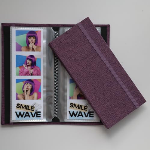 Photo Booth Photo Album - For Wedding or Party - Side Slide In 2X6 Picture Holder – Guest Book & Memory Keepsake – Linen Hard Cover With Band Keeps Photobooth Picture Prints Safe (EGGPLANT PURPLE) - color: EGGPLANT PURPLE