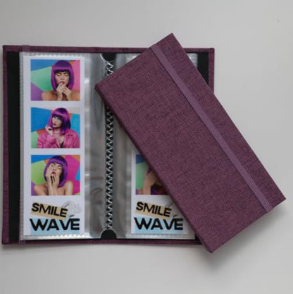 Photo Booth Photo Album - For Wedding or Party - Side Slide In 2X6 Picture Holder – Guest Book & Memory Keepsake – Linen Hard Cover With Band Keeps Photobooth Picture Prints Safe (EGGPLANT PURPLE) - color: EGGPLANT PURPLE