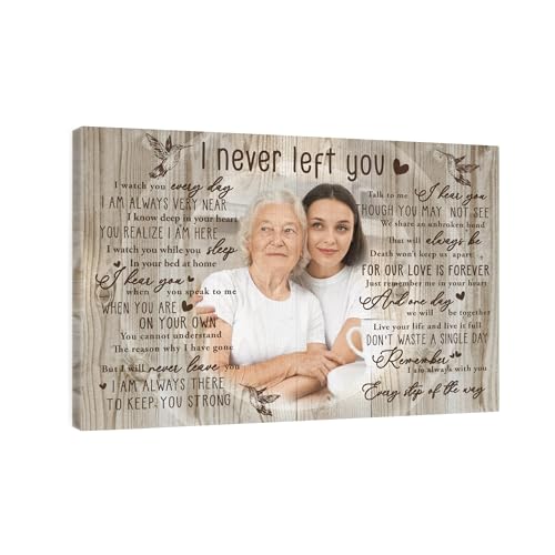 Awesometik Custom I Never Left You Canvas Print, Personalized Memorial Canvas Gifts Custom Photo For Loved One, Sympathy Gift