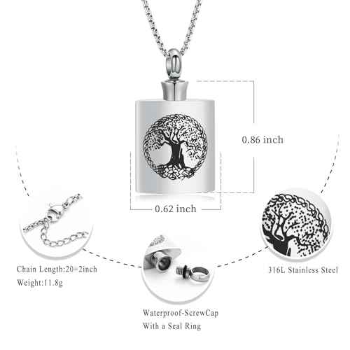 Oinsi Beer Bottle Cremation Jewelry for Ashes Stainless Steel Cylinder Tube Memorial Urn Necklace Keepsake Pendant Jewelry for Human Ashes with Filling Kits - color: B-Customize