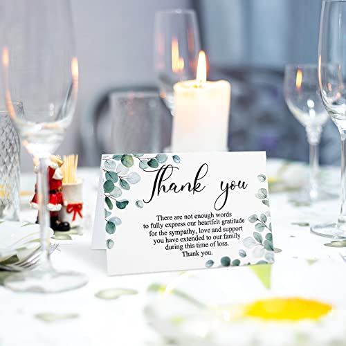 Marspark 25 Pack Sympathy Thank You Cards for Funeral with Envelopes Sticker and Message Memorial Bereavement Postcards for Loved Ones Family Friends Celebration of Life(Leaves) - style: Leaves