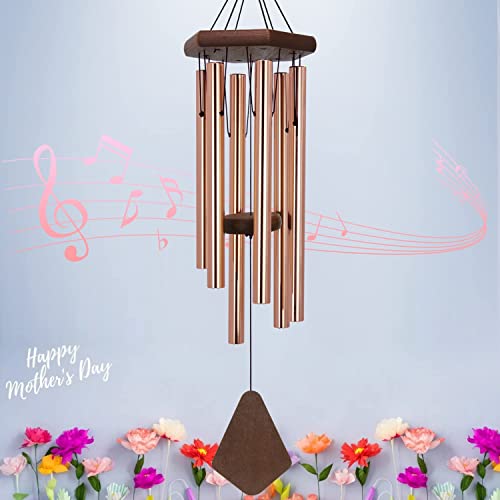 Memorial Wind Chimes for Outside, Wind Chime Outdoor Deep Tone - color: Rose Gold, size: 30"