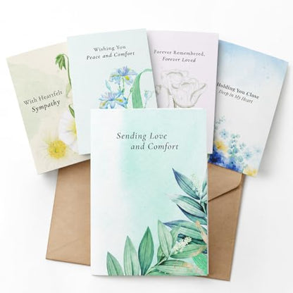 Sympathy Cards with Envelopes, 18 Pack Assorted Watercolor Condolence Cards