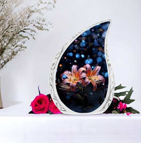 Lilly Large Urn for Adult Human Ashes, Men & Women - Unique & Decorative 10" Funeral Urn - size: Large
