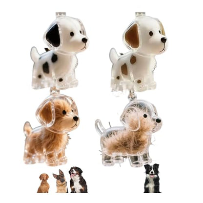 EPMANN 4Pcs Dog Hair Collector Keychain Charm Memorial Storage Box, Transparent Bottle for Pet Hairs Keychain - style: B