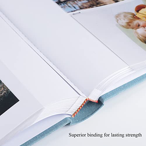 1DOT2 Photo Album with Writing Space, 100 Pages, Linen Cover, Cyan Blue - color: Cyan Blue