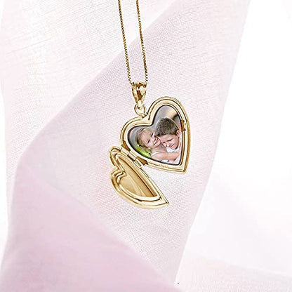 PicturesOnGold.com Personalized Always in My Heart Silver Or Gold Heart Locket Pendant Necklace Jewelry Gifts for Men & Women - 3/4 Inch X 3/4 Inch - Includes 18 inch Cable Chain - style: 14K Yellow Gold Filled - Locket Only