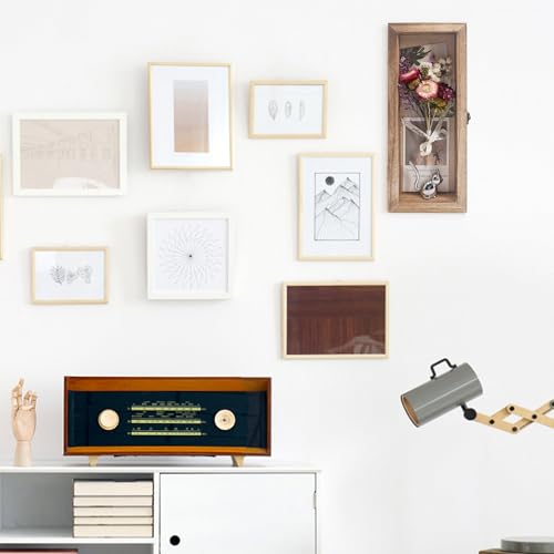 5x12.5 Shadow Box Frame in Carbonized Color with Linen Back - color: Wood, size: 5*12.5