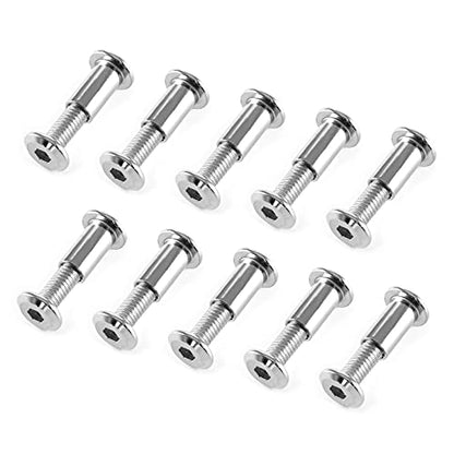 M6x20mm Hex Drive Socket Cap Bolt, Silver, 10 Pair (20 Piece) | Allen Wrench Included, Countersunk Screw Barrel Nuts, Binding Screws, For Crib Replacement Belt Cabinet - color: Silver, size: M6x20mm