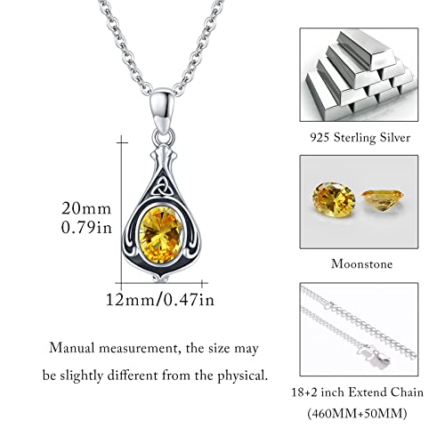 Urn Necklace for Ashes Cremation Jewelry 925 Sterling Silver Ashes Pendant Necklace Memorial Jewelry Gifts for Women Men Girls Boys - style: Celtic-November-Citrine