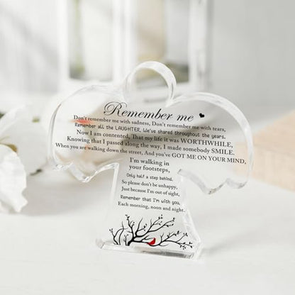 Red Cardinal Gifts, Angel Acrylic Bereavement Memorial Sign Decor, Condolences Remembrance Grief Gift for Loss of Love Ones, Memory Sign for Home Living Room Desk Centerpiece Decor - style: 015