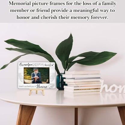 Memorial Gifts Loss of Grandpa, Sympathy Picture Frame, Remembrance Gifts Wooden Photo Frame with Easel, 4x6 Bereavement Picture Frame for Tabletop Display - G09 - style: Loss of Grandpa